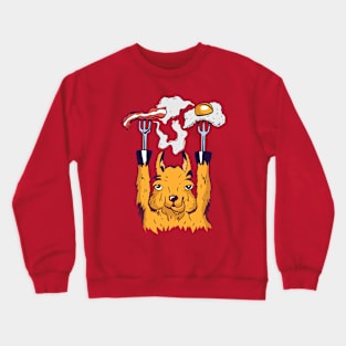 breakfast llama Crewneck Sweatshirt